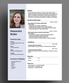 a professional resume template with an image on the front and back cover, in white