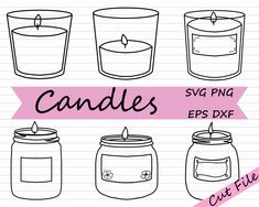 four jars with candles svg files for cricut and silhouette cut files