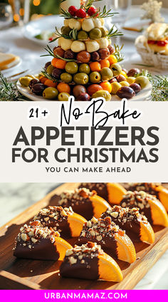 No-Bake Appetizers For Christmas No Bake Christmas Appetizers, Christmas Appetizers Gluten Free, Christmas Horderves, Christmas Party Appetizers Finger Foods, Finger Foods For Christmas, No Bake Appetizers, Christmas Party Food Ideas Appetizers, Appetizer Recipes Christmas, Christmas Appetizers Finger Foods