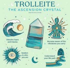 a poster with the words trollette, the ascension crystal and other things in it