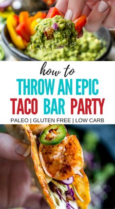 the taco bar party is an easy and delicious appetizer that everyone will enjoy