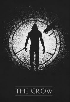 the crow movie poster with an image of a person standing in front of a circle