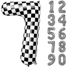 an inflatable checkerboard design is shown with the numbers 3, 5, and 6