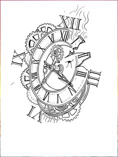 Discover the timeless beauty of clock tattoo designs. Geometric Clock Tattoo, Clock Tattoo Drawing, Tatto Clock, Clock Tattoo Stencil, Clock Face Tattoo, Time Piece Tattoo, Clock Tattoo Sleeve, Clock Tattoos, Watch Tattoo Design