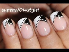 White And Black French Tip Nails, Black And White French Nails, Black And White French Tip Nails, Nailart French, Tip Manicure, Black And White Nail, French Tip Manicure, Black And White Nail Art, French Tip Nail Art