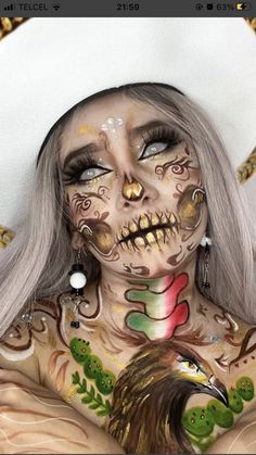 Mexico Makeup, Crazy Halloween Makeup, Crazy Eye Makeup, Sugar Skull Costume, Halloween Makeup Diy, Skeleton Makeup