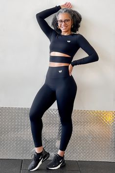 Audie Black Leggings Discover true comfort while still looking super cute the high waisted Audie Leggings. Pair this legging with the matching top and you’ll have a statement-making gym outfit. The high-stretch, squat-proof design lets you squat, stretch, or move as you like with unrestricted comfort. Perfect for the gym or outdoors, our breathable, moisture-wicking workout wear keeps you feeling active and fresh even after high-intensity workouts. Figure-flattering fit Squat-proof Hight waisted Transparent Fabric, Matching Leggings, High Intensity Workout, Gym Style, Squat Proof, Matching Top, Workout Wear, Curvy Fashion, Gym Outfit