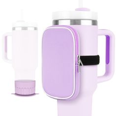 thermos and cup holder are both purple