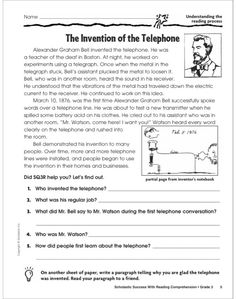 the invention of the telephone worksheet