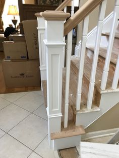 the stairs in this house are being painted white