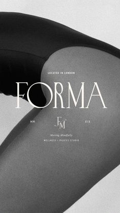 the cover of forma magazine features an image of a woman's legs in black and white