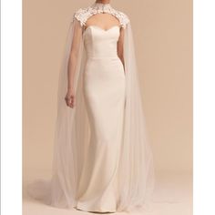 Reposhing This Item I Purchased From @Idonofrio. Loved It, But Ready To Rotate For Something New. Questions? Leave A Comment Below! Bhldn Accessories, Gaun Koktail, Short Wedding Dress Beach, Baju Kahwin, Cape Wedding Dress, Wedding Cape, Bridal Cape, Formal Dress Shops, White Wedding Dress