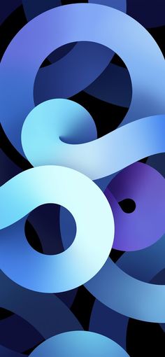 an abstract blue and purple background with circles in the shape of letters that appear to be interlocked