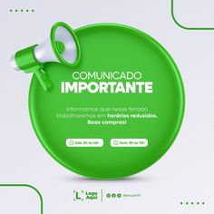 a green button with a white bullhorn on it that says comunicado importante