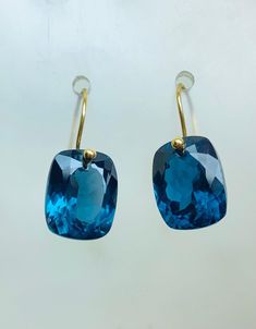 London Blue Topaz Earrings, Blue Topaz Jewelry, Blue Topaz Earrings, Topaz Earrings, Solid Gold Jewelry, Quartz Earrings, Gems Jewelry, Topaz Gemstone, London Blue Topaz