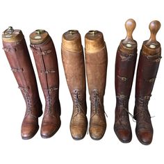 Vintage Edwardian leather boots with boot molds. Priced per pair, with boot mold included. Historical Costume, Amelie, Riding Boots, Leather Boots, Collectibles, Boots, For Sale, Leather