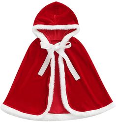 PRICES MAY VARY. Material --- This cloak is made of high quality velvet, in the edge of the cloak is made of faux fur trim. Put it on in cold weather to keep your baby warm. Please wash by hand in cold water, do not bleach. Gift --- The best gifts for Christmas dress-up, cosplay costumes party or dance party. Fit for toddler kids baby girls boys within 1-2 Years, 2-3 Years, 3-4 Years, 4-5 Years, 5-6 Years. Ideal gift for your little one, friends and family. Features --- This warm winter Christma Baby Princess Costume, Baby Christmas Costumes, Red Cloak, Xmas Costumes, Poncho Coat Cape, Christmas Dress Up, Red Riding Hood Costume, Santa Dress, Velvet Cape