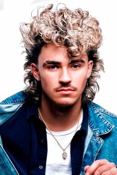 Men 80s Hair, 80s Curly Mullet Men, 80s Curly Mullet, 80s Boys Hair, 80s Hair Rock, 2023 Wavy Hair, Mens Perms