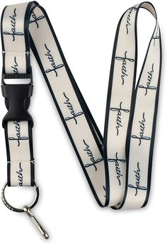 Faith Lanyard Flat Ring, Name Badges, Badge Holder, Id Badge, Badge Holders, Dog Collar, Lanyard, Buckle, Personalized Items