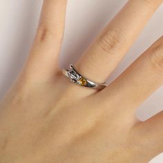 Anime Ring Silver Yellow Rhinestone - Froppin As Pictures, Ring Silver, Anime Style, Rings For Men, Silver Rings, Brass, Ring, Yellow, High Quality