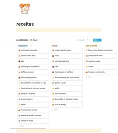 an image of a website page with the words receitas in spanish and english