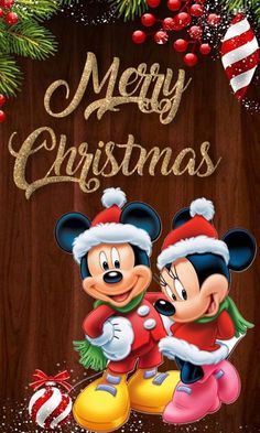 mickey and minnie mouse christmas card