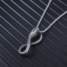 "Punk Wind Snake King Necklace For Men, Bl55590011 Chain Type: Box Chain Chain Length: 24 Inch Metal: Stainless Steel Plating: Silver Plated, Shape: Snake Style: Casual/Sporty/Streetwear Best For Gifts On Any Occasion Message Me For Bundle Or Any Query Thank You!!" Guys Necklaces, Male Necklace, King Necklace, Sporty Streetwear, Ball Python, Necklace For Men, Casual Sporty, Red Coral, Box Chain