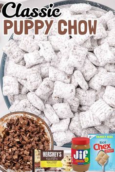 the classic puppy chow recipe is ready to be eaten