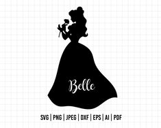 Beauty And The Beast Svg, Silhouette Disney, Belle Silhouette, Princess Belle, Disney Svg, Web Graphic Design, Dxf Files, School Projects, Cricut Ideas