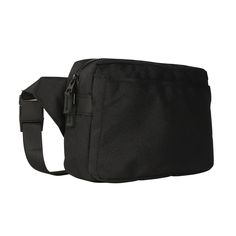 a black fanny bag on a white background