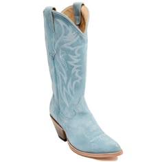 PRICES MAY VARY. Features：Western Embroidered Material: Sude Leather Style: Western Boots/Cowboy Boots/Cowgirl Boots Color: White / Purple/ Light-Pink/Pink/Blue/Sky Blue/Dark Blue/Tan/Grey/Olive/Black/Brown Heel Length: 15" shaft and 2.56" heel Step out in style with VorisVina's handmade sude leather cowgirl boots featuring beautiful western embroidery . These knee-high Western cowboy boots come in a variety of colors includingWhite/Purple/Light-Pink/Pink/Blue/SkyBlue/DarkBlue/Tan/Grey/Olive/Bla Blue Suede Cowboy Boots, Blue Boots Women, Southern Clothing, Baby Blue Boots, Colored Cowboy Boots, Light Blue Cowgirl Boots, Blue Wedding Boots, Women’s Western Boots, Light Blue Boots