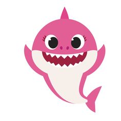 a pink and white shark with big eyes