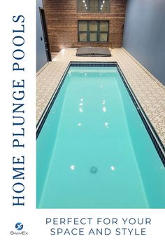 an indoor swimming pool is shown with the words, home living tips perfect for your space and style