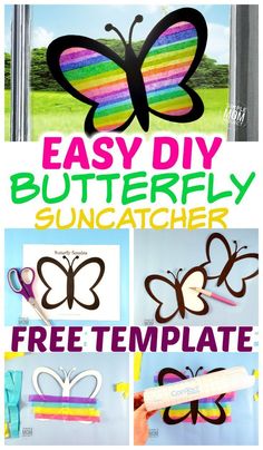 easy butterfly suncather craft for kids to make