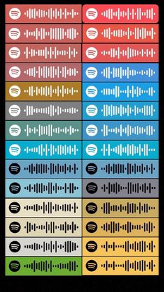 an image of some type of sound equalizer in different colors and sizes, with the same