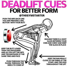 a poster with instructions on how to use the deadliftr for better form, and an image of a skeleton holding a red object