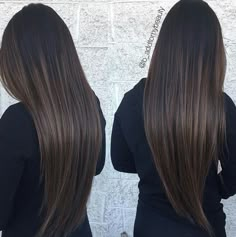 Sun Kissed Balayage Black Hair, Balayage Types, Black Hair Balayage Straight, Dark Brown Hair Highlights, Black To Brown Hair, Dark Brunette Balayage Hair, Brown Hair Inspiration, Balayage Straight Hair