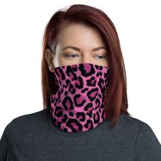 This neck gaiter is a versatile accessory that can be used as a face covering, headband, bandana, wristband, and neck warmer. Upgrade your accessory game and find a matching face shield for each of your outfits.   * 95% polyester, 5% elastane (fabric composition may vary by 1%) * Fabric weight: 6.19 oz/yd² (210 g/m²) * Breathable fabric * Washable and reusable * Four-way stretch fabric that stretches and recovers on the cross and lengthwise grains * One size - 17" L x 9" W and stretchy * Printed on one side, reverse side is left blank All of my shirts and neck gaiters are printed DTG (DIRECT TO GARMENT) they are not screen printed. Birthday Swimsuit, Headband Bandana, Pink Cheetah, Pink Leopard Print, Face Covering, Face Shield, Pink Leopard, Neck Gaiter, Neck Scarves