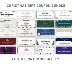 the christmas coupon bundle includes gift cards and envelopes