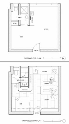 the floor plan for a two bedroom apartment with an attached kitchen and living room area