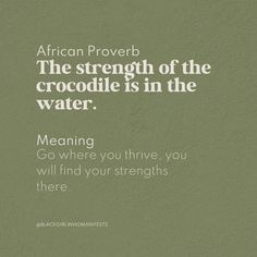 an african prove about the strength of the crocodile