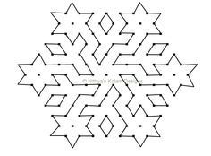 a snowflake is shown in black and white, with lines drawn across it