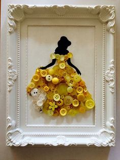 buttons are arranged in the shape of a princess's dress