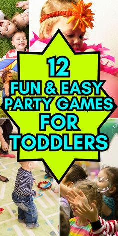 some kids are playing and having fun in the house with their party games for toddlers