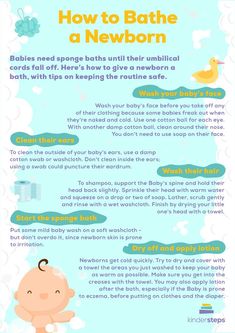 an info sheet describing how to bathe a newborn