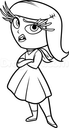 a cartoon girl with an angry look on her face