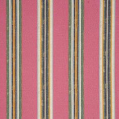 Clarke & Clarke HATTUSA AZALEA Fabric Estilo Kitsch, Clarke And Clarke Fabric, Fabric Weave, Striped Upholstery, Millennial Pink, Black Ballet, Beach House Ideas, Fabric Houses, Cole And Son