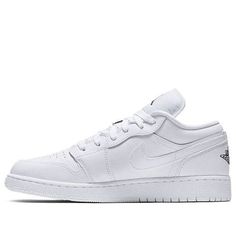 (GS) Air Jordan 1 Low 'White Black' 553560-101 (AJ1/SNKR/Retro/Low Top/Basketball/Pure White) Air Jordan 1 Low White, Jordan 1 Low White, Air Jordan 1 Low, Jordan 1 Low, Air Jordan 1, Pure White, Jordan 1, Low Top, Air Jordan