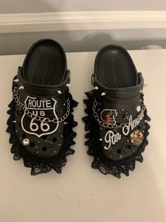 Made to Order Punk Crocs, Croc Ideas, Bedazzled Shoes Diy, Bedazzled Shoes, Custom Crocs, Crocs Fashion, Trendy Shoes Sneakers, Pretty Shoes Sneakers, Shoes Diy