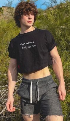 Crop Top Guy, Crop Top Boys, Mens Crop Tops, Male Crop Top, Boy Instagram, Mens Crop Top